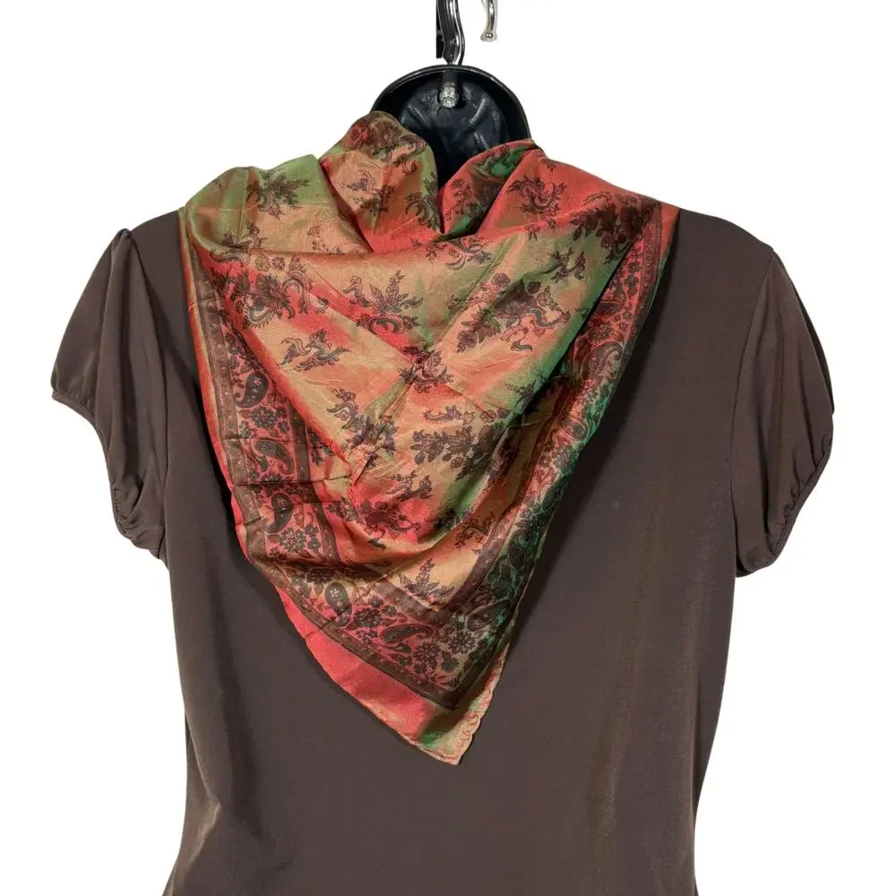 Vintage Square Scarf Brown Shimmer 34